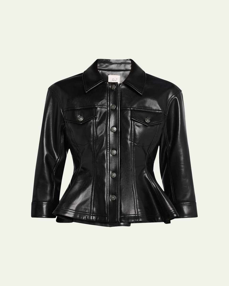 Gina Vegan Leather Peplum Jacket